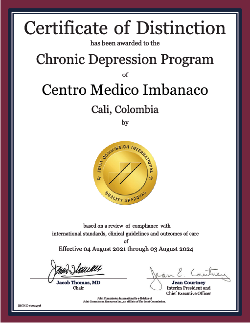 certificado-joint-comission-international-clinica-imbanaco-chronic-depression-program