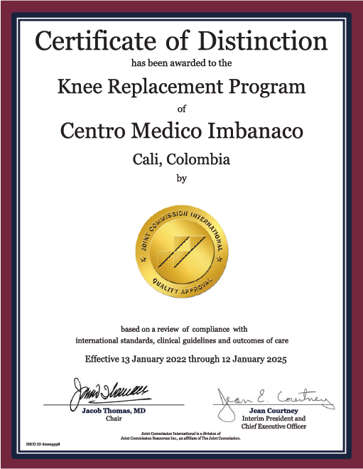 certificado-joint-comission-international-clinica-imbanaco-knee-replacement-program